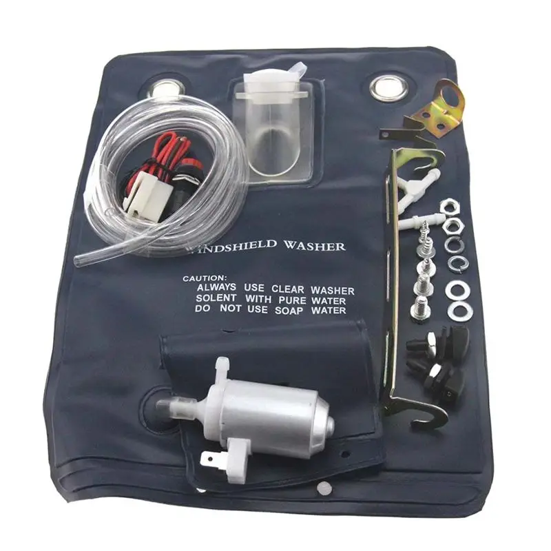 

A96E-12V 1 Liter Water Capacity Car Window Cleaning Windscreen Windshield Washer Auto Washer Pump Bag Kit 151286776374 2021