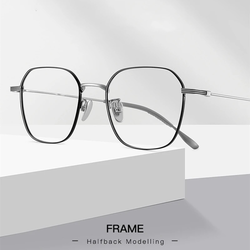 Titanium Glasses Frame Ultra-light Retro Women's Glasses Frame Square Anti-slip Optical Prescription Reading Glasses Presbyopic