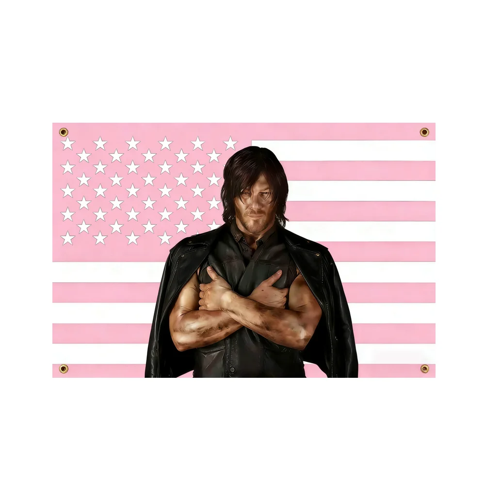 The Walking Dead Daryl Dixon Flag Norman Reedus Banner 3x5ft 2x3ft Tapestries Zombie Apocalypse Wall Decor