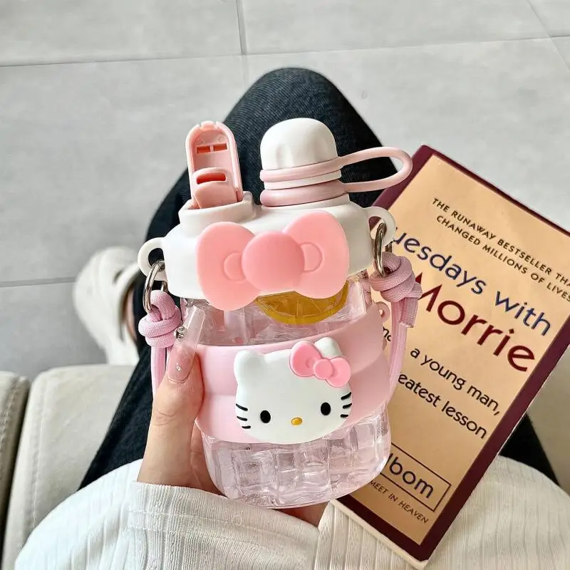 

Sanrios Cute Water Cup Hello Kittys Girl Glass Cup New Style Large Capacity Fashion Hot Sale Creative Portable Birthday Present