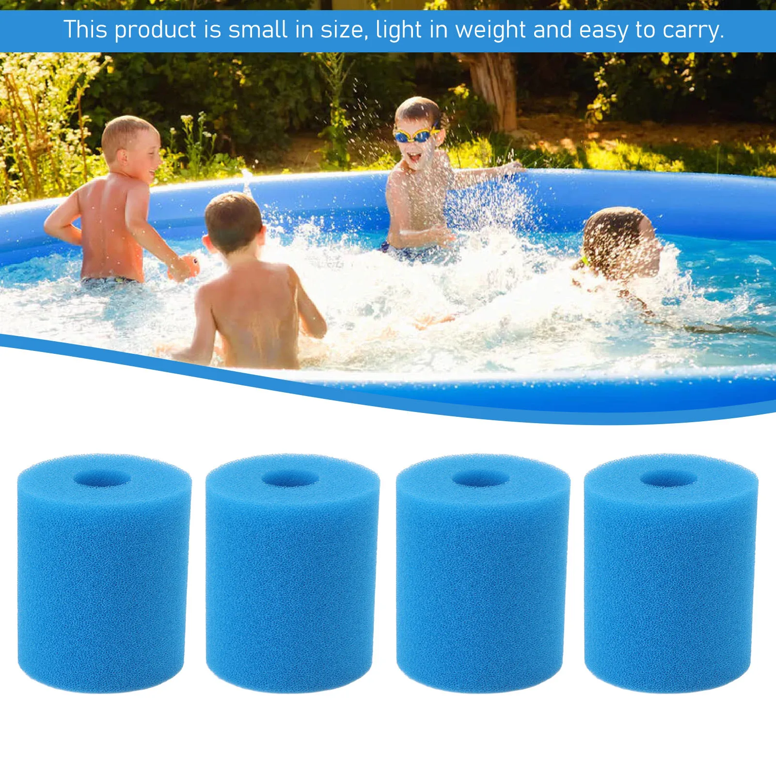 ZK20 4PCS Pool Filter Sponge Reusable Washable TYPE H Swimming Pool Filter Foam for Pool view 5