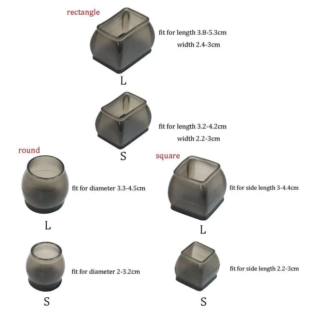 충격 흡수 TPR 소재, 소음 감소, 내마모성 가구 발 패드, 바닥 보호대 커버, 홈 장식 의자 다리 캡