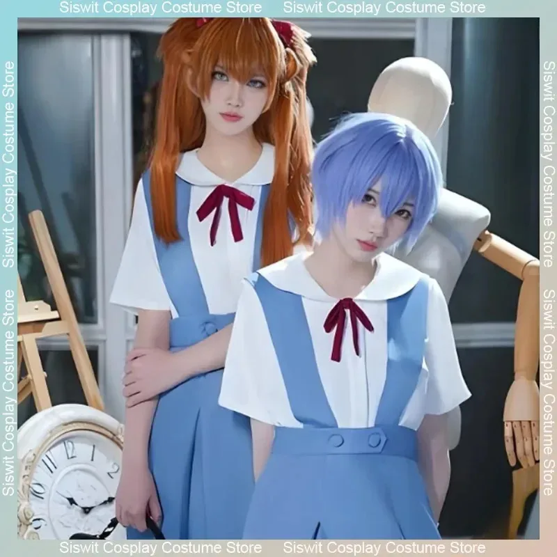 

Rei Ayanami Asuka Langley Soryu Cosplay Costume School Uniform Jk Skirt Full Set Anime Carnival Party Dress Up Girl Women Outfit