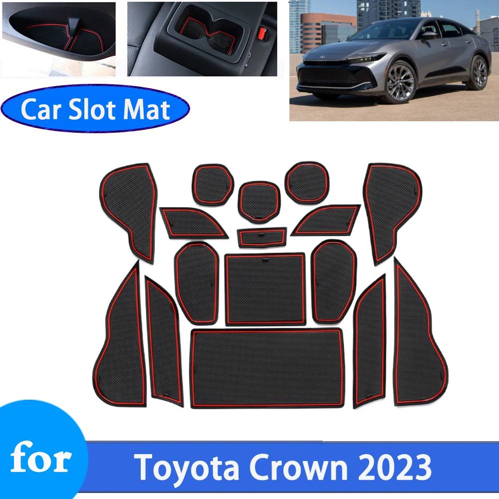 

Anti-Slip Gate Slot Mat Car Non-Slip Door Groove Pad Cup Holder Auto Stickers Interior Accessories Coaster For Toyota Crown 2023