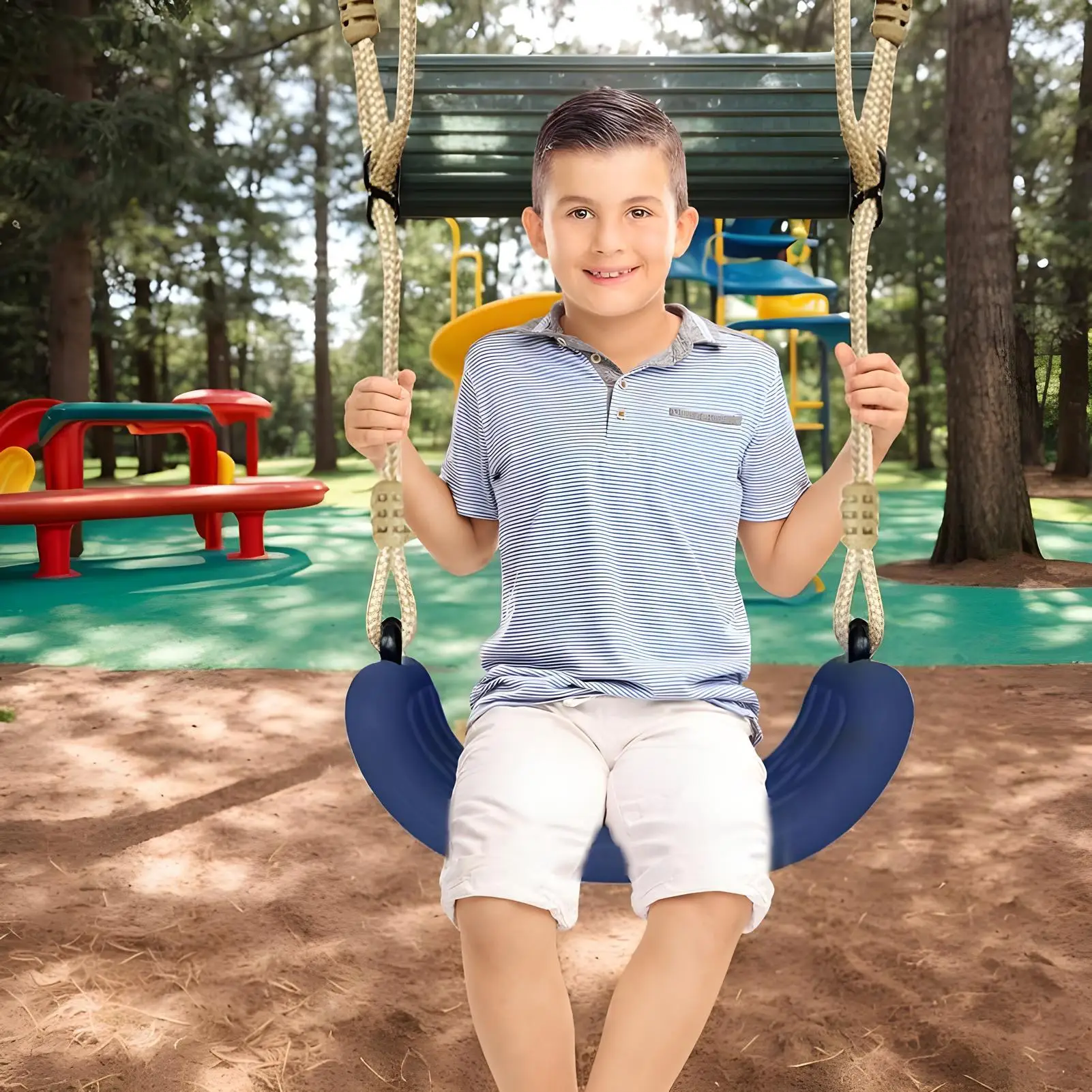 

Child Swing Outdoor Swings For Kids Adjustable Rope Hammock Seat Non-slip Trapeze For Patio Daycare Backyard Beach Courtyard