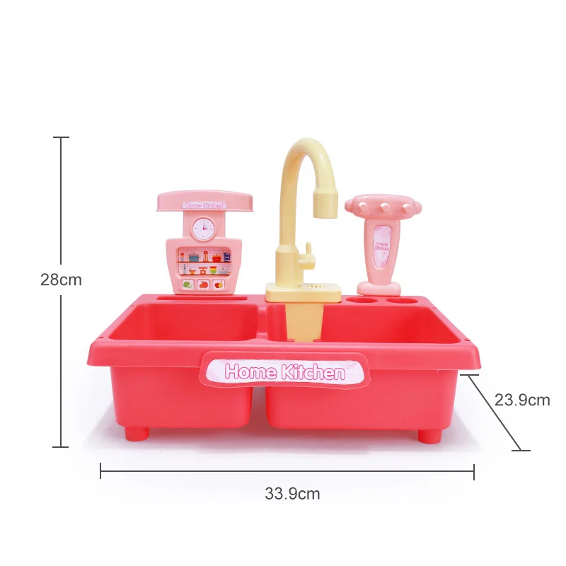 Kitchen Mini Sink Toy Children Pretend Play Simulation Fruits Food Cooking Water Wash Set Education Toys For Girl Birthday Gifts