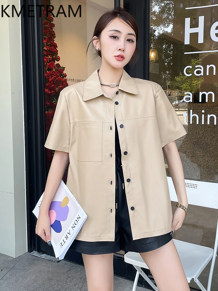 100 % obere Schicht aus Schaffell-Jacken für Damen, kurzärmelig, echte Lederjacken, neu in Mänteln, Herbstkleidung, 2025 Damen,...