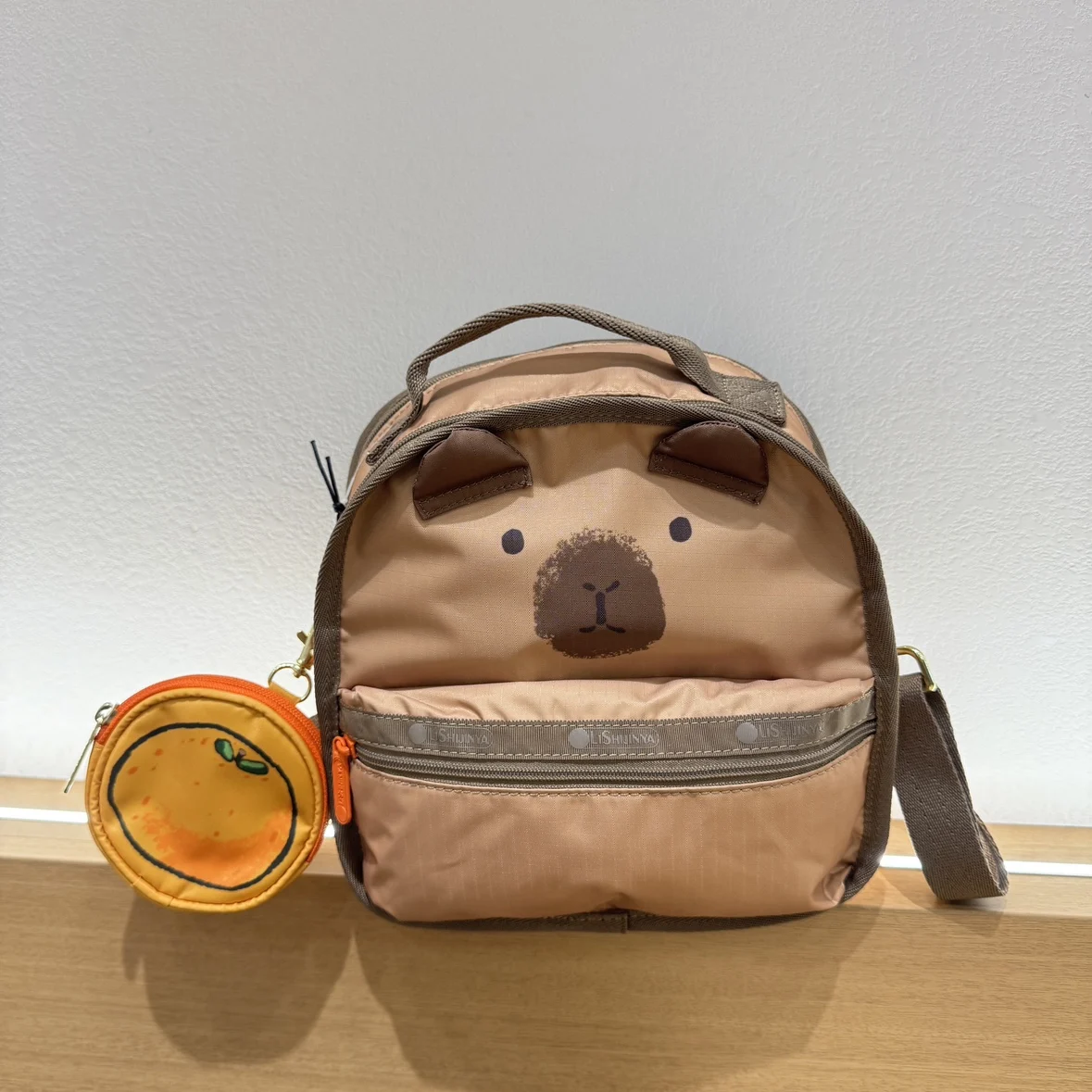 

Logos ular Capybara Print Multifunctional Crossbody Bag Double oulder Bapa L23 Casual Nylon Fabric Animal Pattern