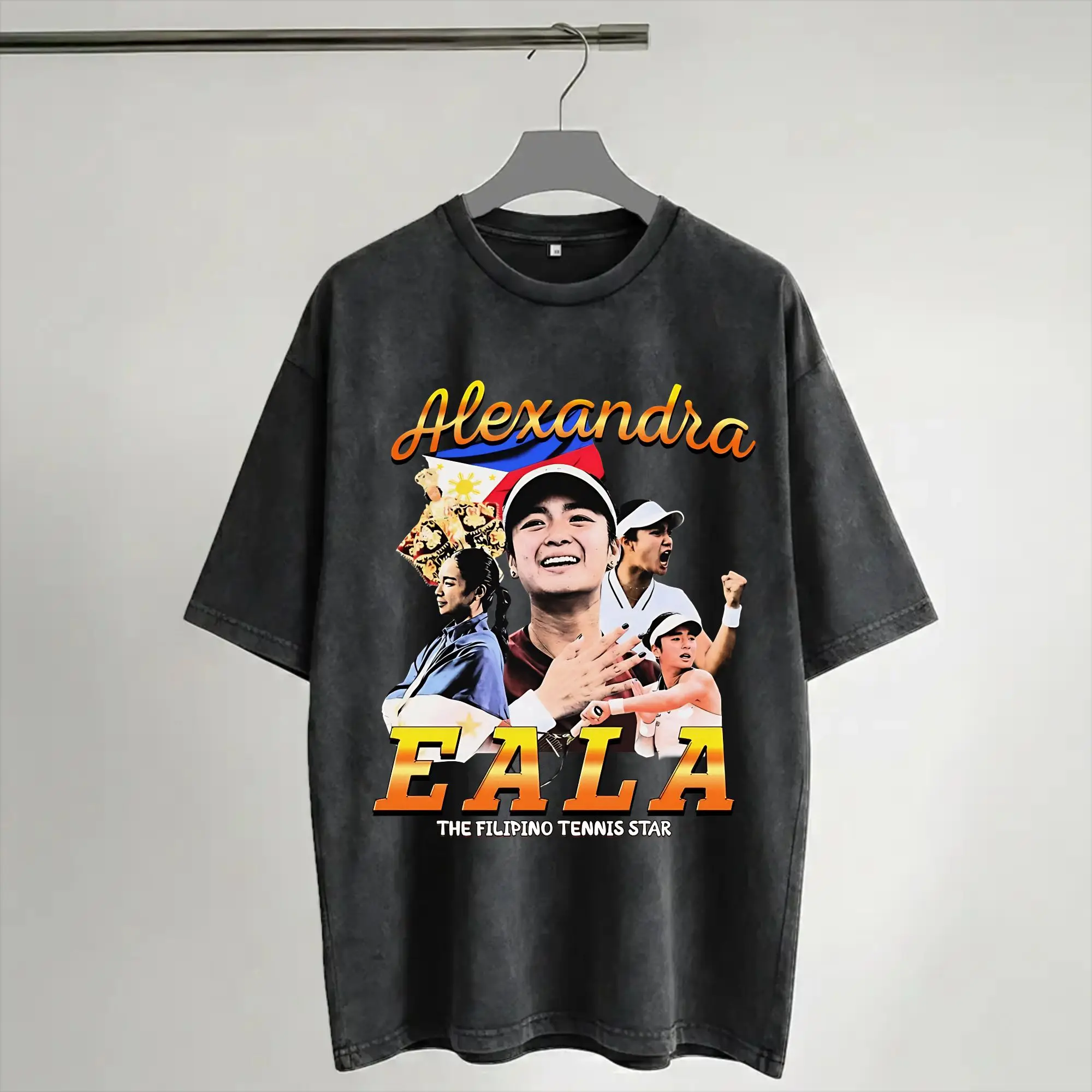 Alexandra Alex Eala tennis 2026 Merch Washed T Shirt Men Women Streetwear Hip Hop T-Shirt Summer  Tees Tops Short Sleeve