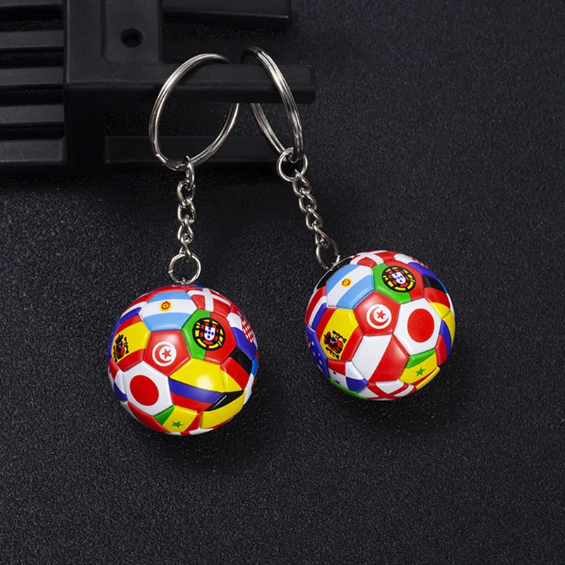 New Fashion Flag Football Keychain Country Soccer Club Fans Keyring Car Key Chains Souvenir Bag Pendant Accessories Gifts