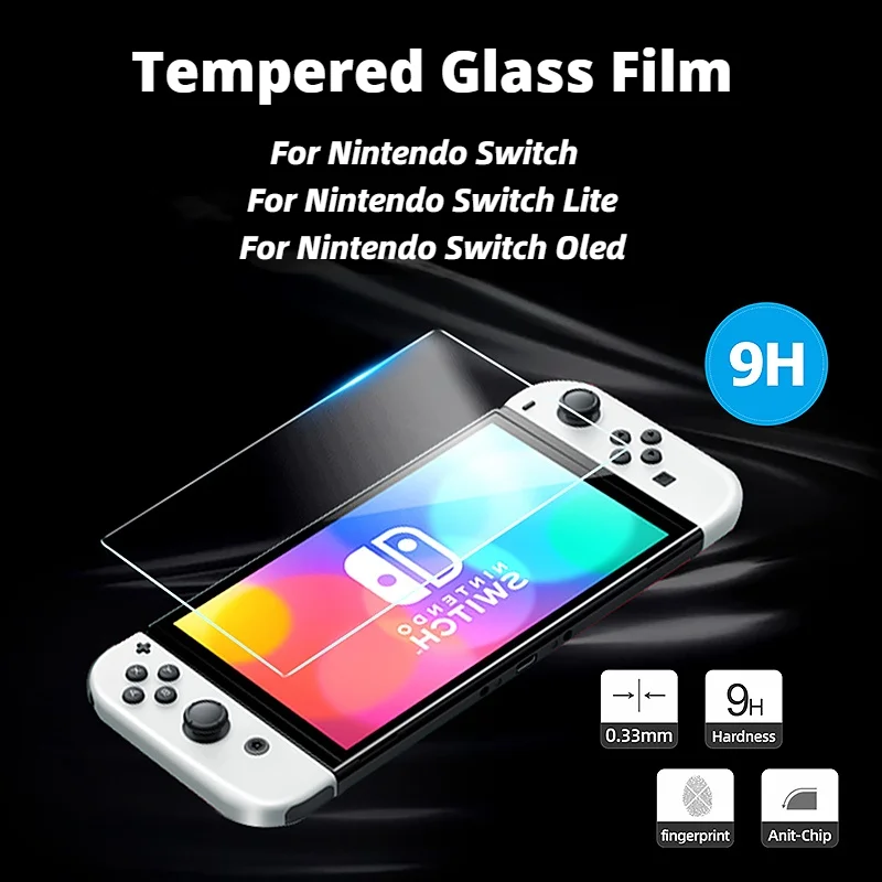 2PCS Tempered Glass for Nintendo Switch NS OLED Protective Screen Protector Film for Nintendo Switch Lite Accessories Film