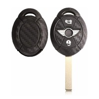 Replacement Car Key Cover Shell Silicone Soft Black Carbon Fiber Fob For Mini Cooper S R50 R53 Parts Accessory
