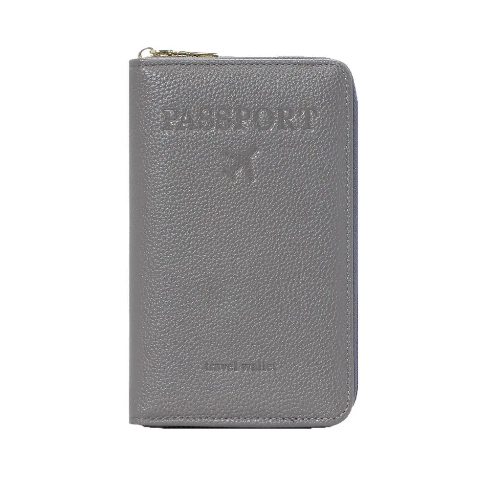 

Long passport holder air ticket storage ID card case multi-functional travel zipper card holder
