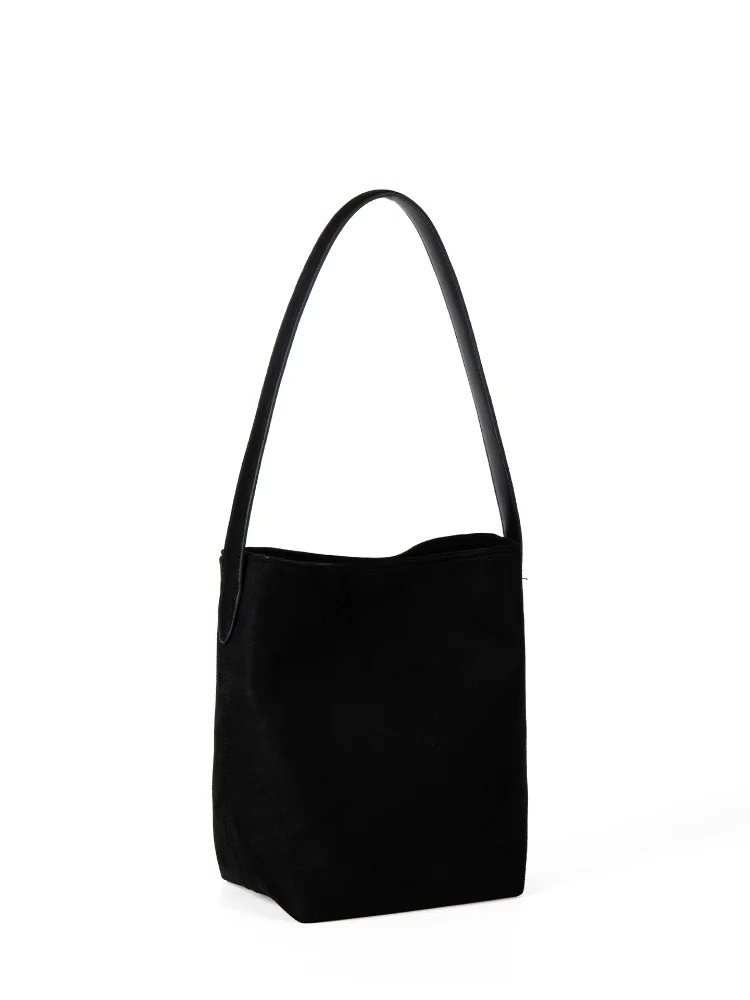 2025 heißer Verkauf Frauen Wildleder Stoff Eimer Tasche Minimalismus Koreanischen Stil Weiche Leder Schulter Tasche Modische Unterarm Pack Handtasche