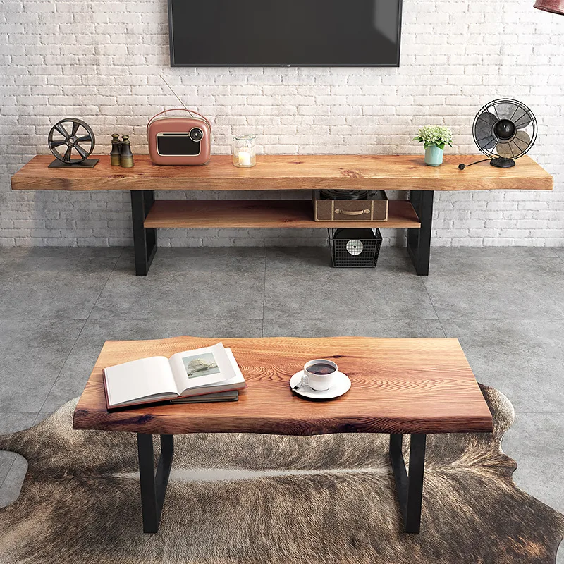 Nordic, household, long, solid wood, TV cabinet, coffee table, combination