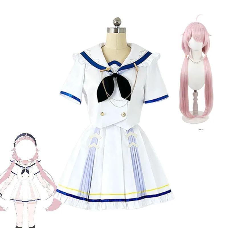 

Anime Ace Taffy Cosplay Costume Sailor Jk Uniform with Hat Wig Suit for Women Campus Clothing Halloween Party Roleplay Outfit