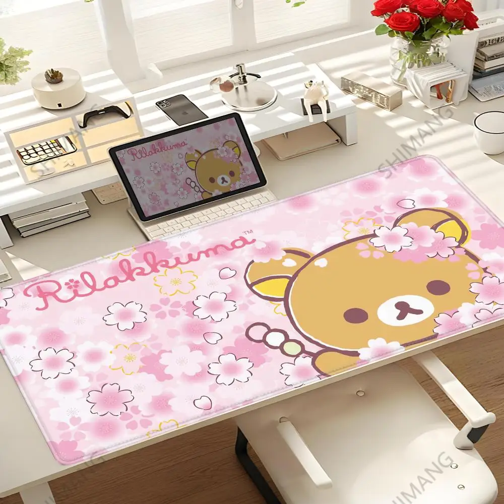 Kawaii Game Rubber Mat Cute Mousepad Non-slip Table Mat Anime Pink Rilakkuma Office Computer Accessories Speed Desktop Mouse Pad