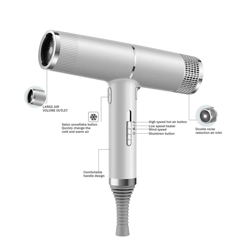 High Speed Negative Ionic Hair Blower Dryer Professional Electric Salon Hot And Cold Air Hair Dryer With Diffuser