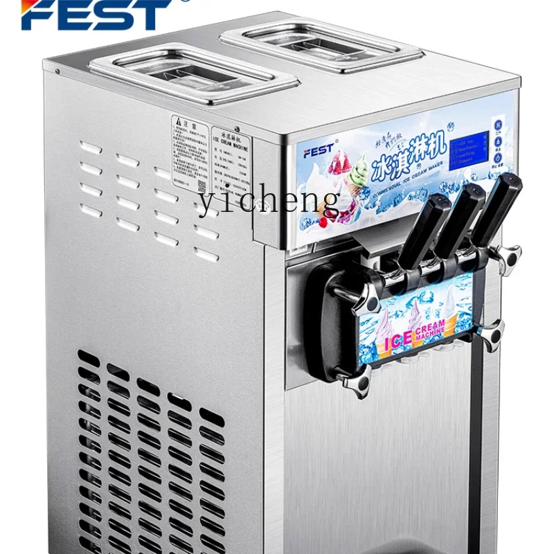 Three-Color Ice Cream Machine Commercial Full-Automatic Ice Cream Cone Sundae Making Machine