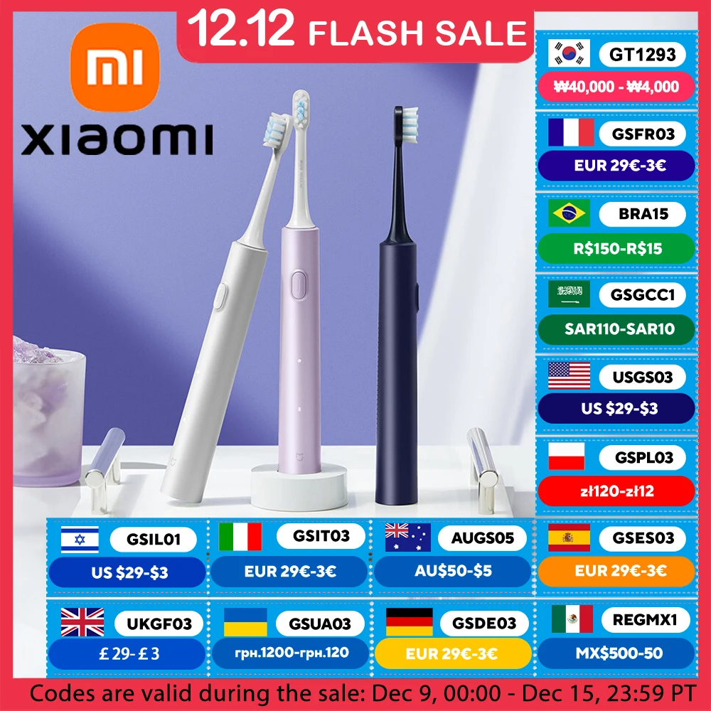 XIAOMI MIJIA Electric Sonic Toothbrush T302 USB Charge Rechargeable For Adult Waterproof Electronic Whitening Teeth Tooth Brush