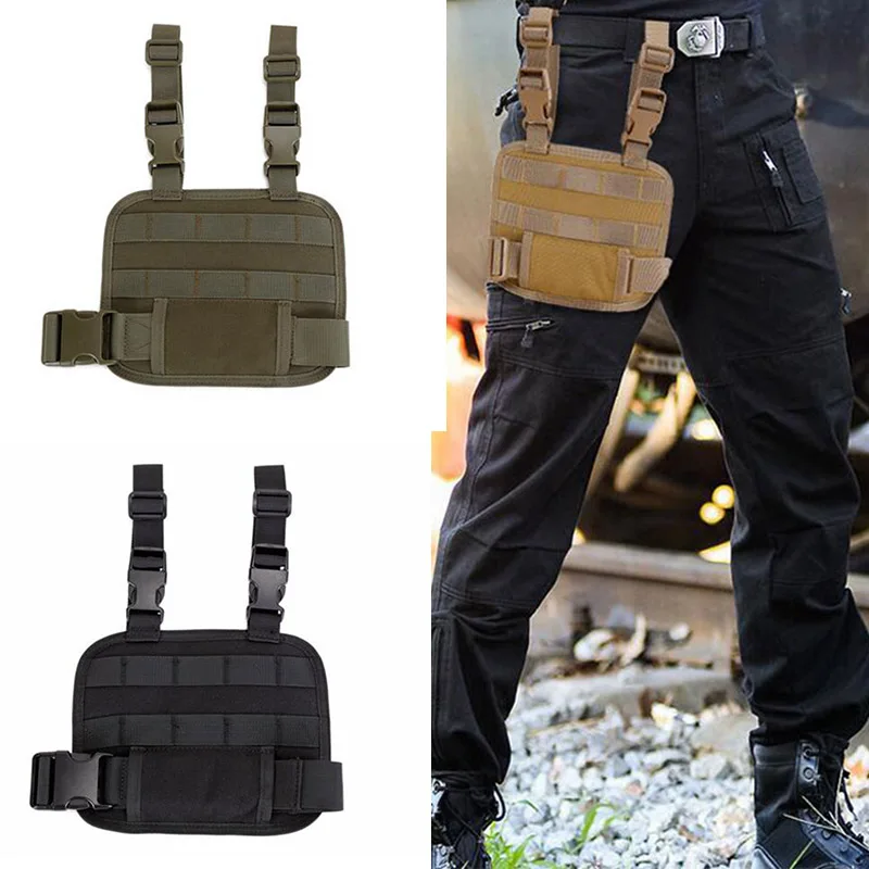 Tactical Molle Riding Set Drop Leg Platform Hunting Airsoft Thigh Rig Panel Gun Holster Magazine Tool Pouch Quick Release Bag