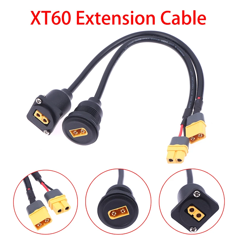 

{YY30} XT60 Male To Female Extension Cable Round/Square Flush Panel Mount Charge Cable For RC Drones Battery E-Bike Connect Wire