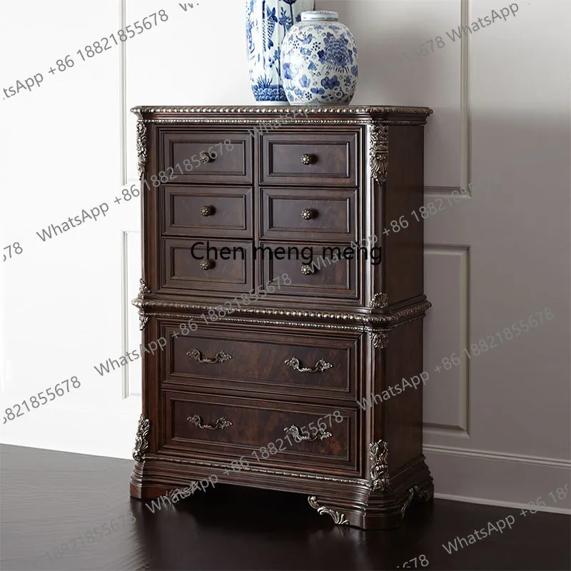 

Американский ретро-комод из массива дерева для спальни, виллы, декоративный прикроватный шкаф для хранения
