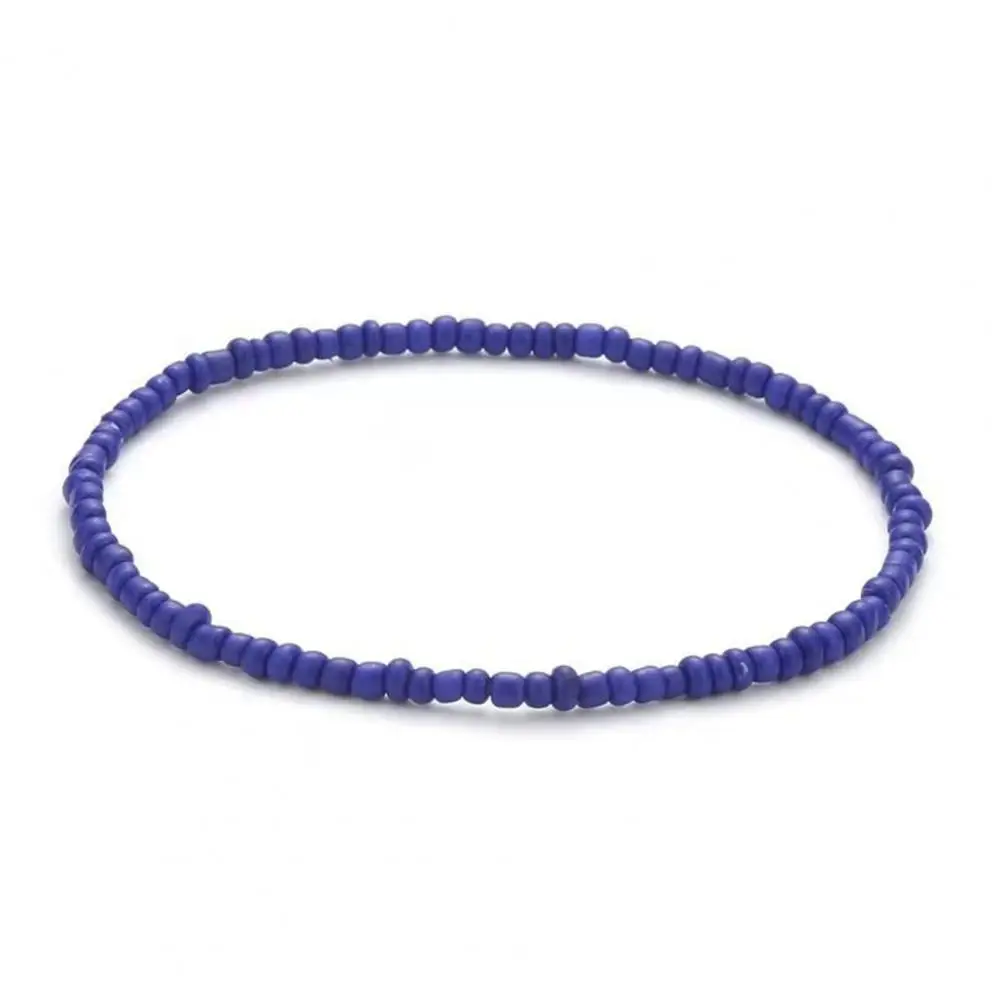 Lightweight Ankle Bracelet 24 Pcs Beach Bead Anklets Set Colorful Rainbow Bohemian Style Stretch Bracelets Elastic Stackable