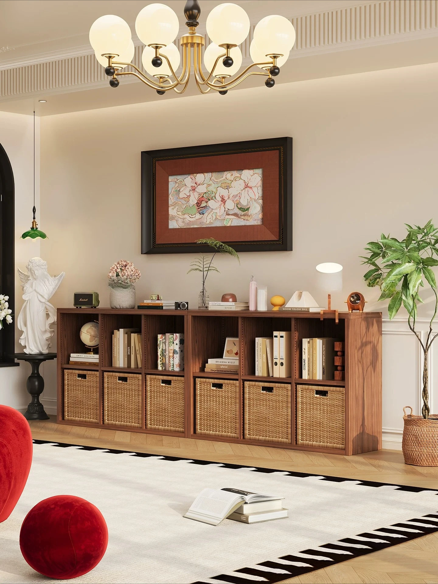 Steel lattice free combination module small apartment living room storage bookcase