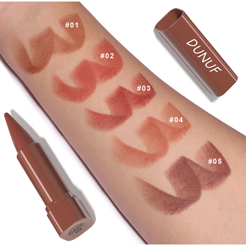 Tapered Gradient Lipliner Crayon Lip Liner Matte Brown Velvet ลิปสติก Smudge-proof ไม่เหนียวเหนอะหนะ Contouring Tint Lip Makeup