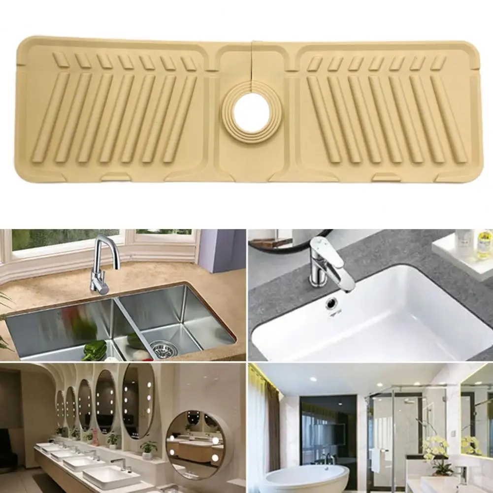 Sink Drain Pad Sink Drain Mat Silicone Faucet Mat Multifunctional Splash-proof Pad for Kitchen Sink Countertop for Bathroom