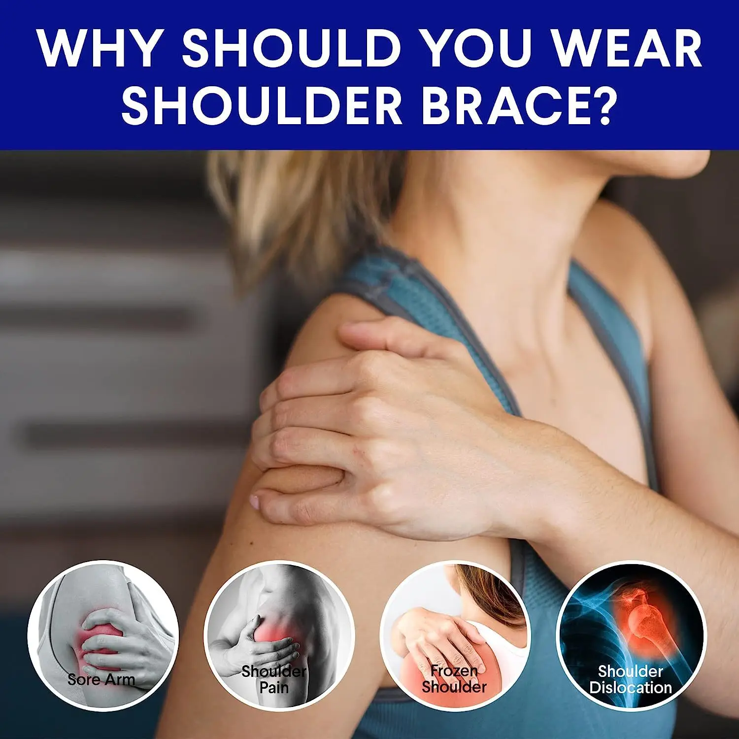 Adjustable Shoulder Brace with Compression Support