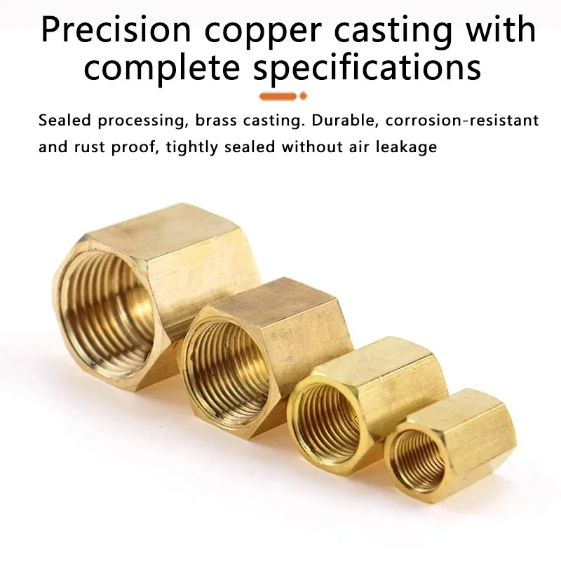 10/50PCS Brass Female to Female Threaded Hex Bushing Pipe Connectors - Brass Coupler Adapter Fitting (1/8