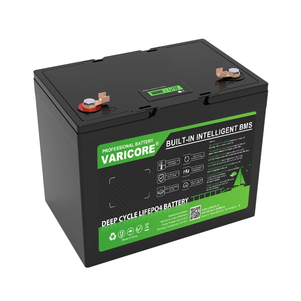 새로운 VariCore 12.8V 90AH LiFePO4 배터리 팩 12v 리튬 철 인산염 배터리 6000 사이클 골프 카트 자동차 라이터 태양열