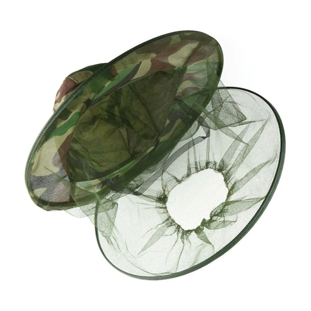 Premium Elastic Neck Beekeeping Hat with Fine Mesh Face Protector Camo Design for Bee Feeding Fishing Hunting Hiking Travel Anti
