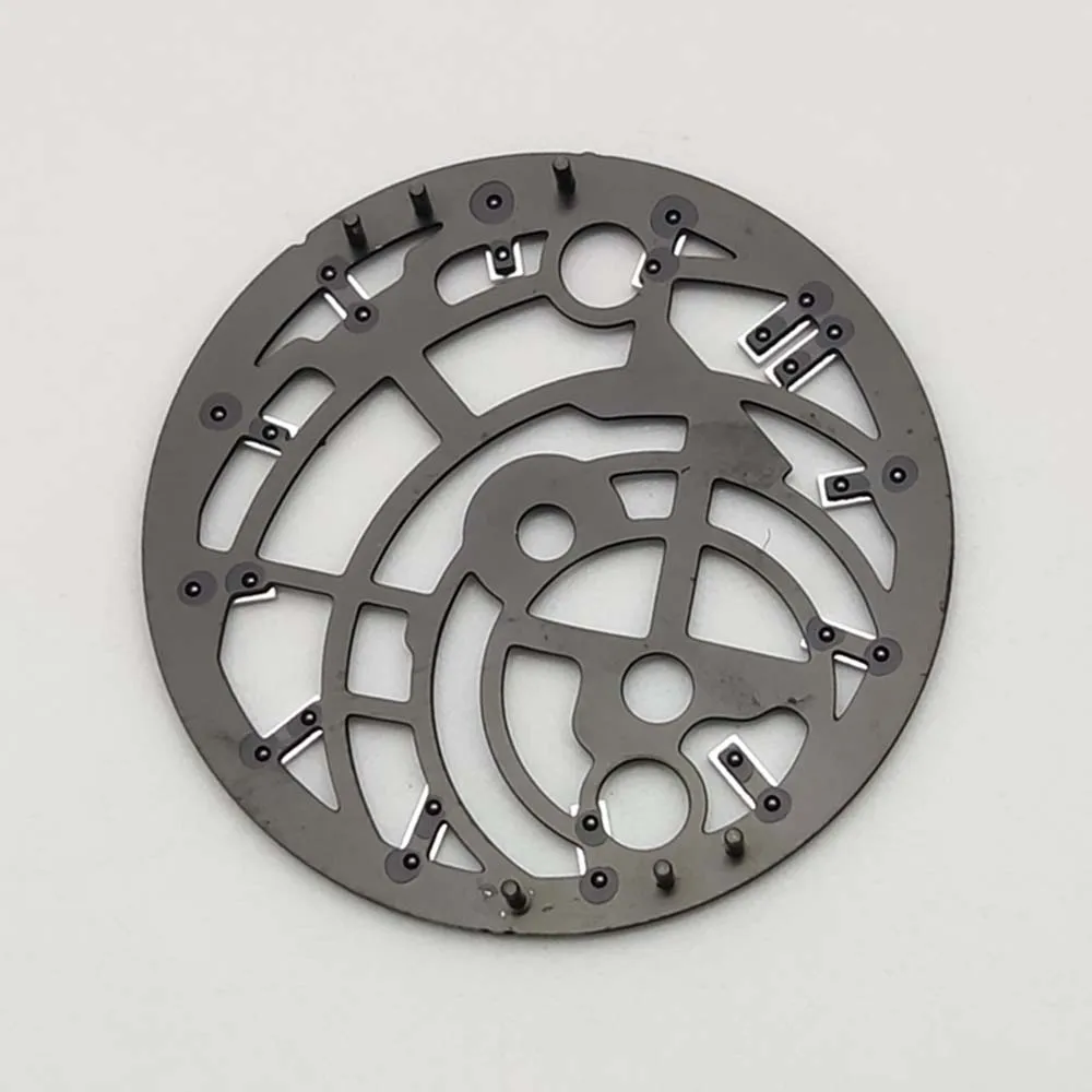 قرص عصري مخرم مقاس 28.5 مم، مناسب لأقراص حركة NH70، وإضاءة زرقاء، وإكسسوارات تعديل ساعة الرجال