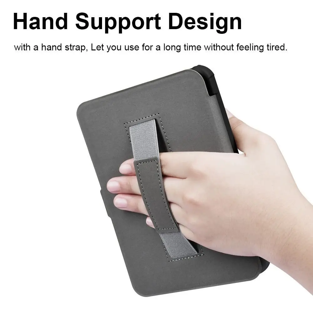 Hand Support 6 inch eReader Case TPU Auto Sleep/Wake N367 Smart Cover Wear Resistant Anti Scratch for KOBO Clara Colour/BW 2024