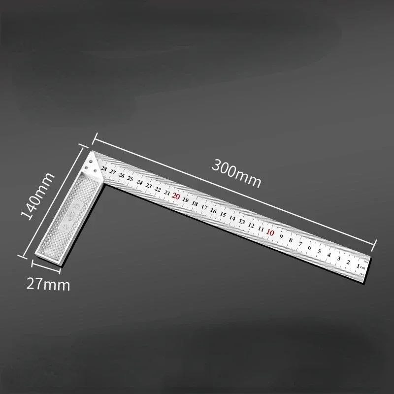 Aluminum Alloy Square Ruler Right Angle 90 Turning Ruler Woodworking Ruler Steel Turning Ruler Measuring Tools Gauge