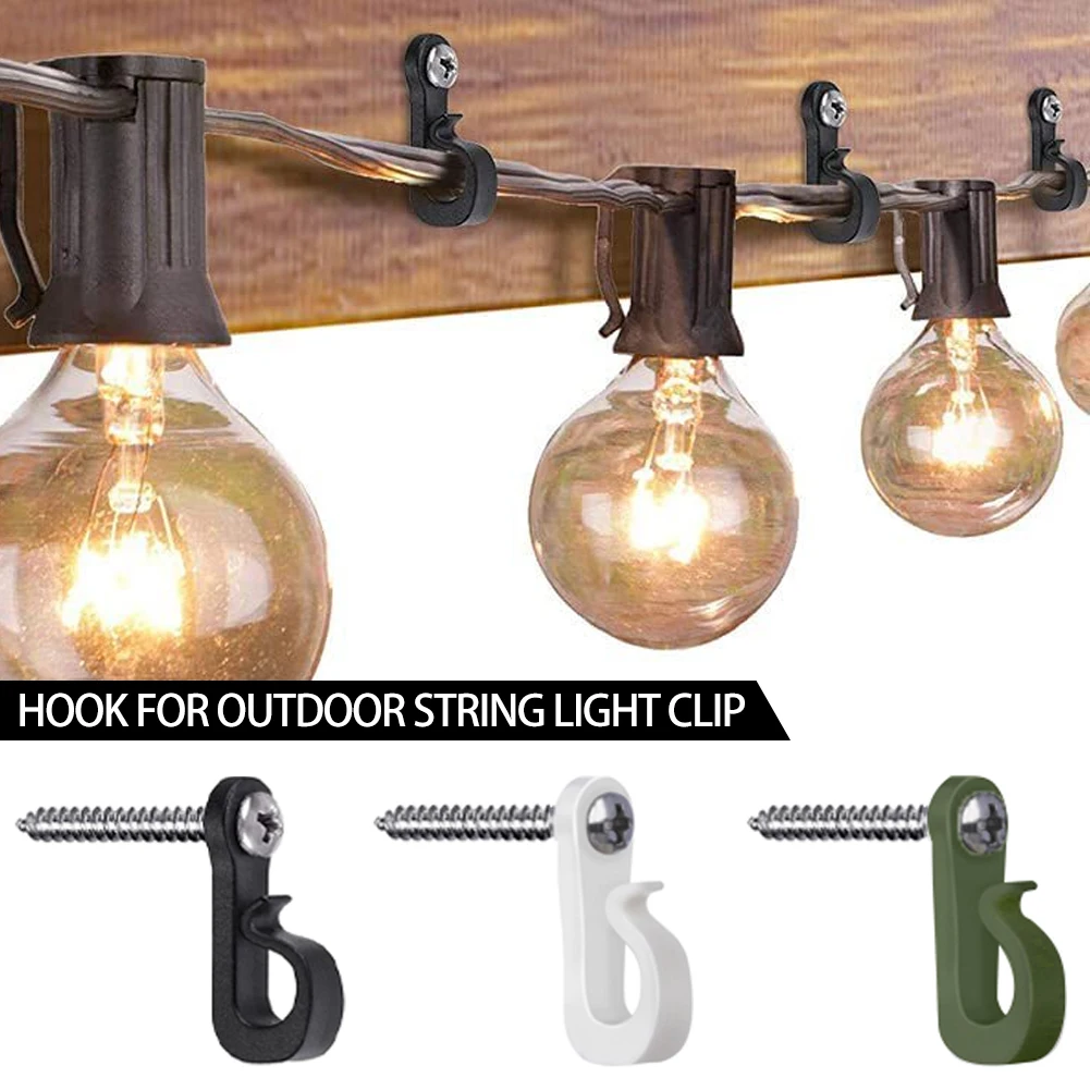 

20Pcs Q Hanger Hooks with Safety Buckle Windproof Ceiling Screw Metal Hooks for Hanging Plants Outdoor Wire String Lights Hanger