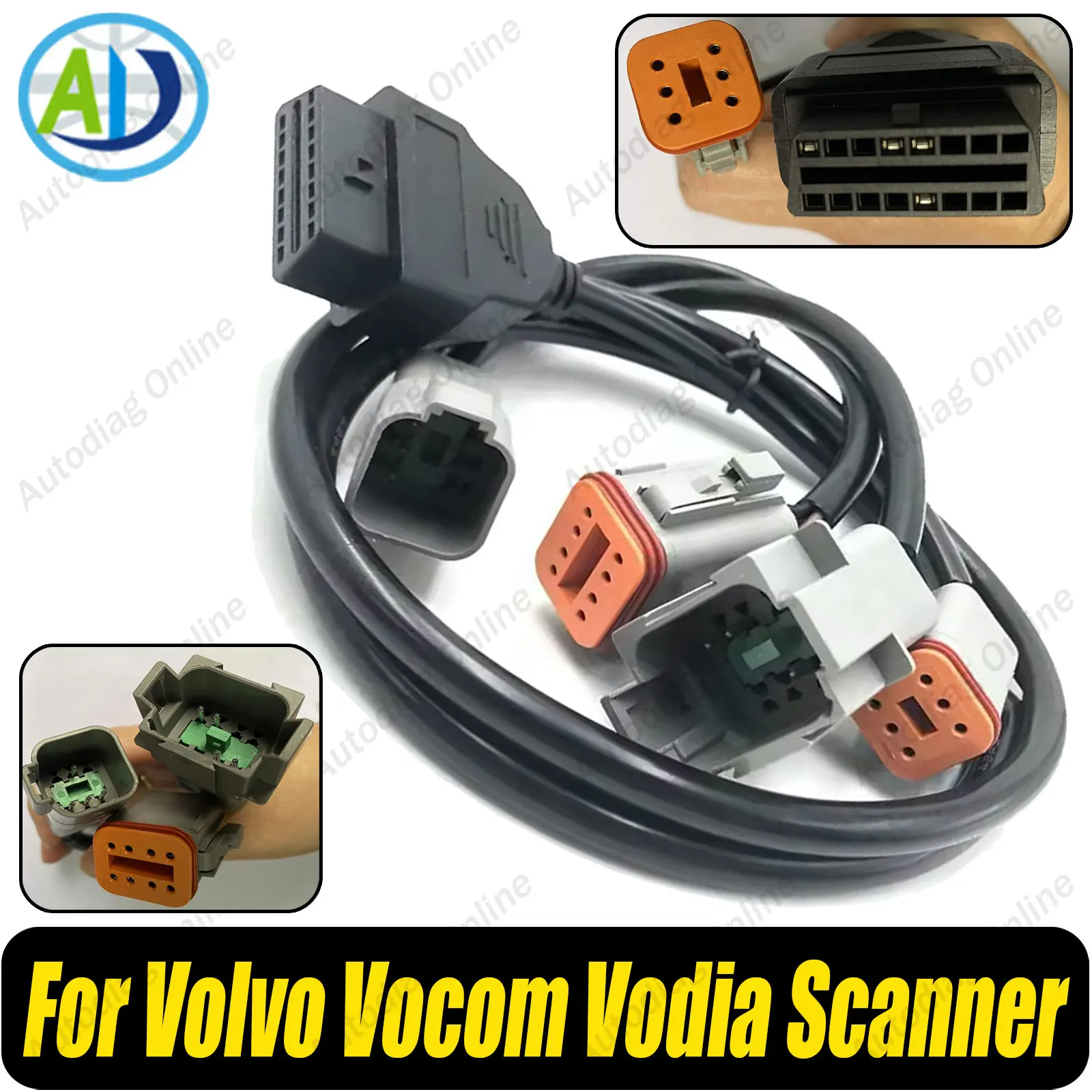 6-Pin auf OBD2-Adapter Marine-Motor-Diagnosestecker für Volvo Vocom Vodia Scanner-Tool für Vodia 5 LKW Industriekabel – Detail 6