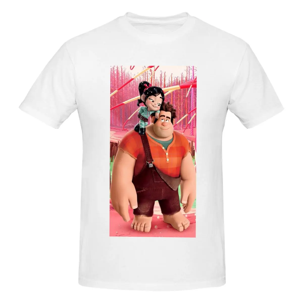 Wreck-It Ralph Disney T-Shirt for Men Cotton Oversized T Shirts Men's Tees Short Crew Neck Summer Clothes Tops S-6XL