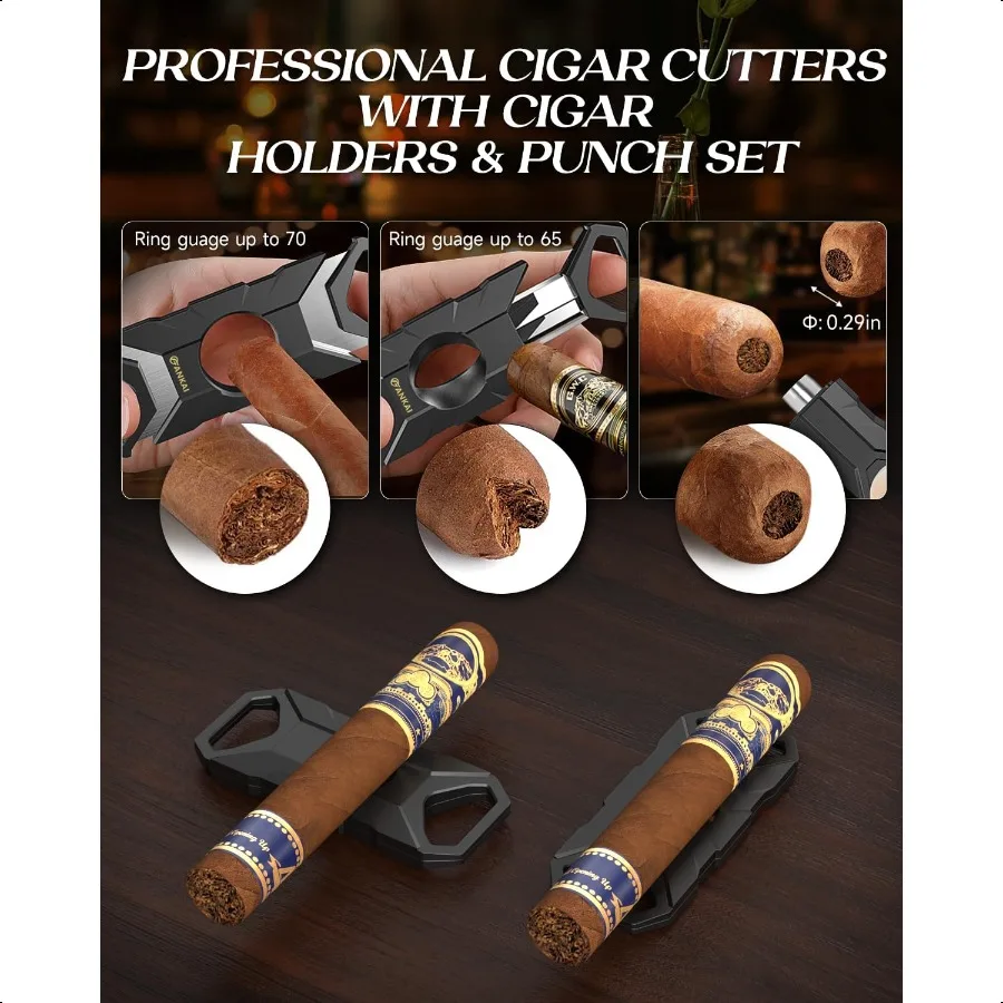 Kotak Cerutu Humidor Kaca Penuh dengan Humidifier dan Hygrometer, Anti Jatuh dan Anti Remuk, Lapisan Kayu Cedar untuk Penyimpanan