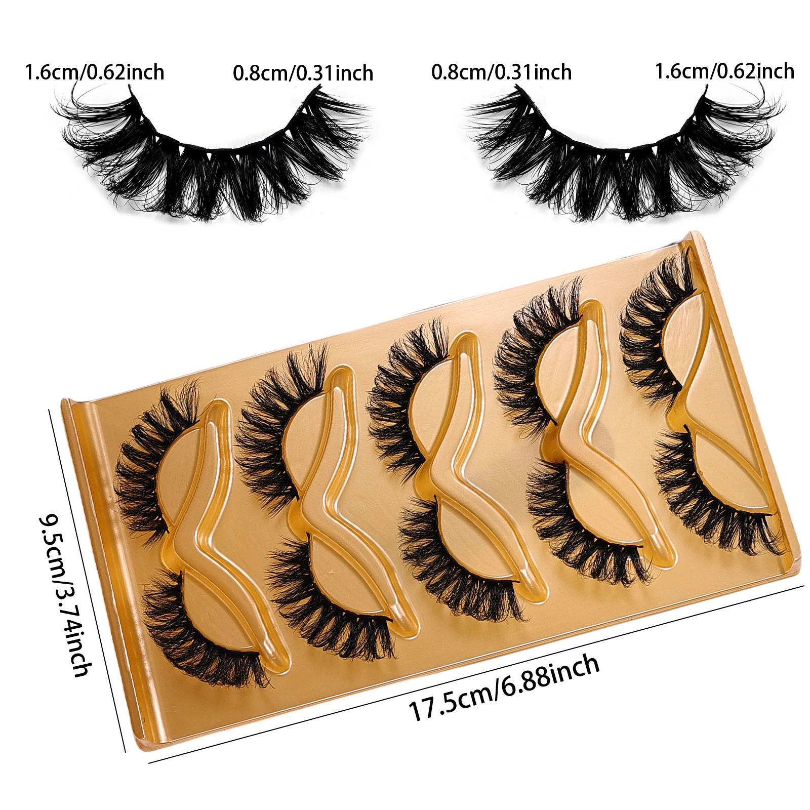 5Pairs of Cat Eye False Eyelashes Fluffy, Natural, Slender, Soft, Crossed False Eyelashes Tail Extended False Eyelashes