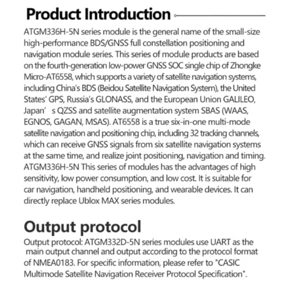 GPS + BDS touristes Mode Tech Flight Control Satellite Positionnement Navigateur Atgm336H Remplacement pour Ardu37NEO-M8N NEO-6M