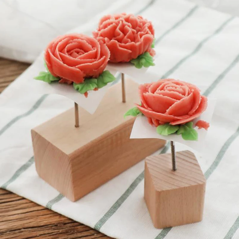 Wood Holder For Cake Ice Cream Cake Flower Nails Stand Tool Fondant Cake Tray