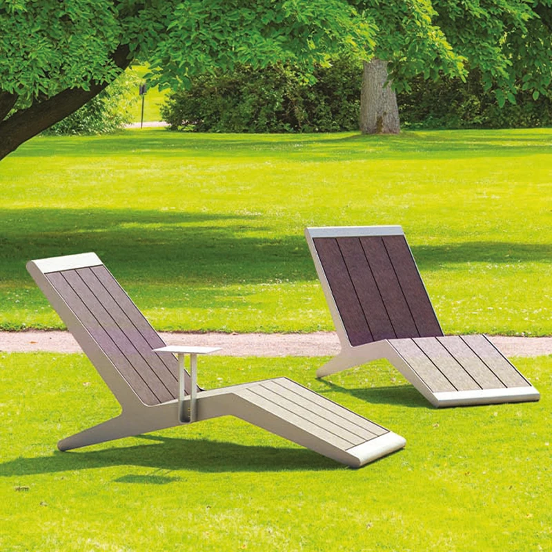 Outdoor park chair wood leisure community chaise longue bench for sale