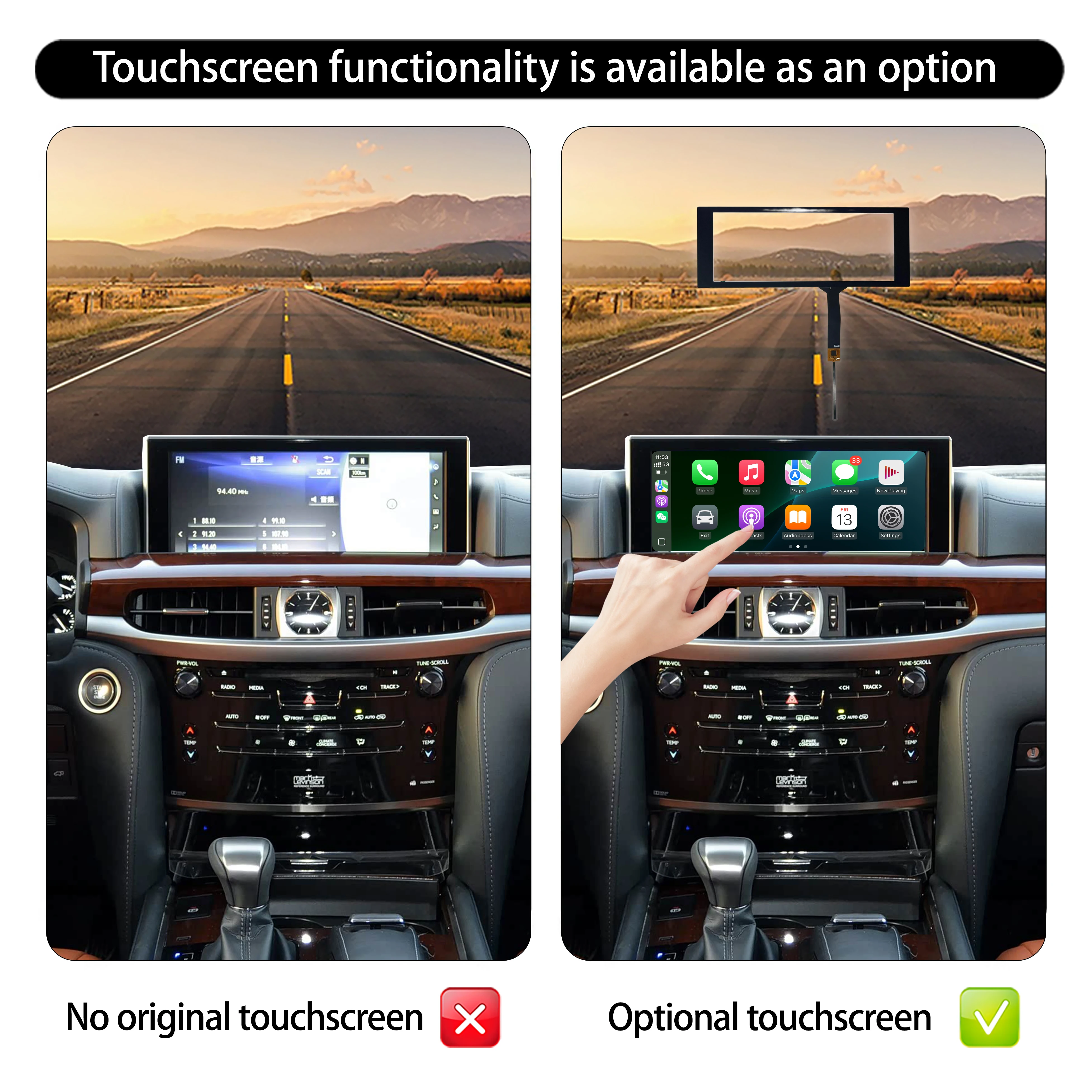 

Wireless CarPlay & Android Auto Screen Mirroring Interface with Joystick Control Touch Screen Upgrade for Lexus 2012-2020