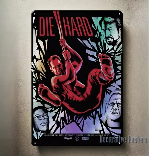 Die Hard Bruce Willis Movie Metal Poster - Collectable Tin Sign Size: