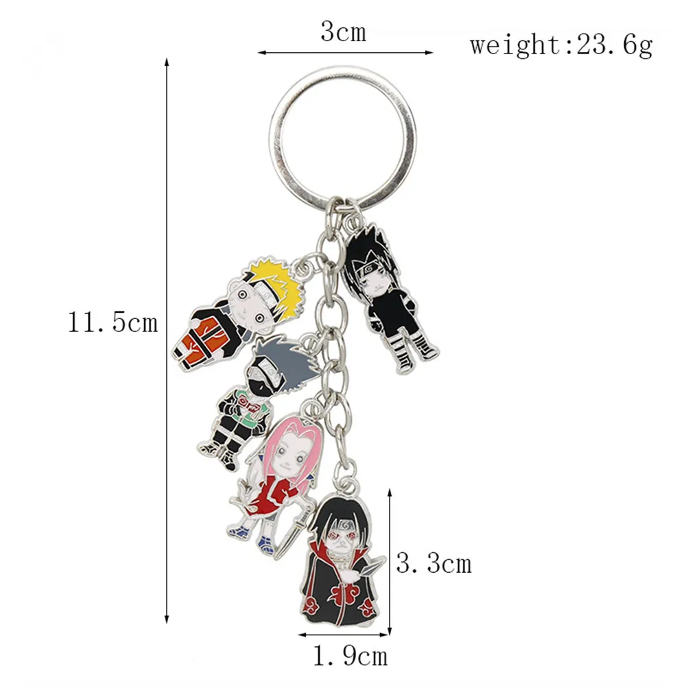 Anime Uchiha Sasuke Uzumaki Haruno Sakura Hatake Kakashi Action Figure Cosplay Gift Metal Pendant Keychain