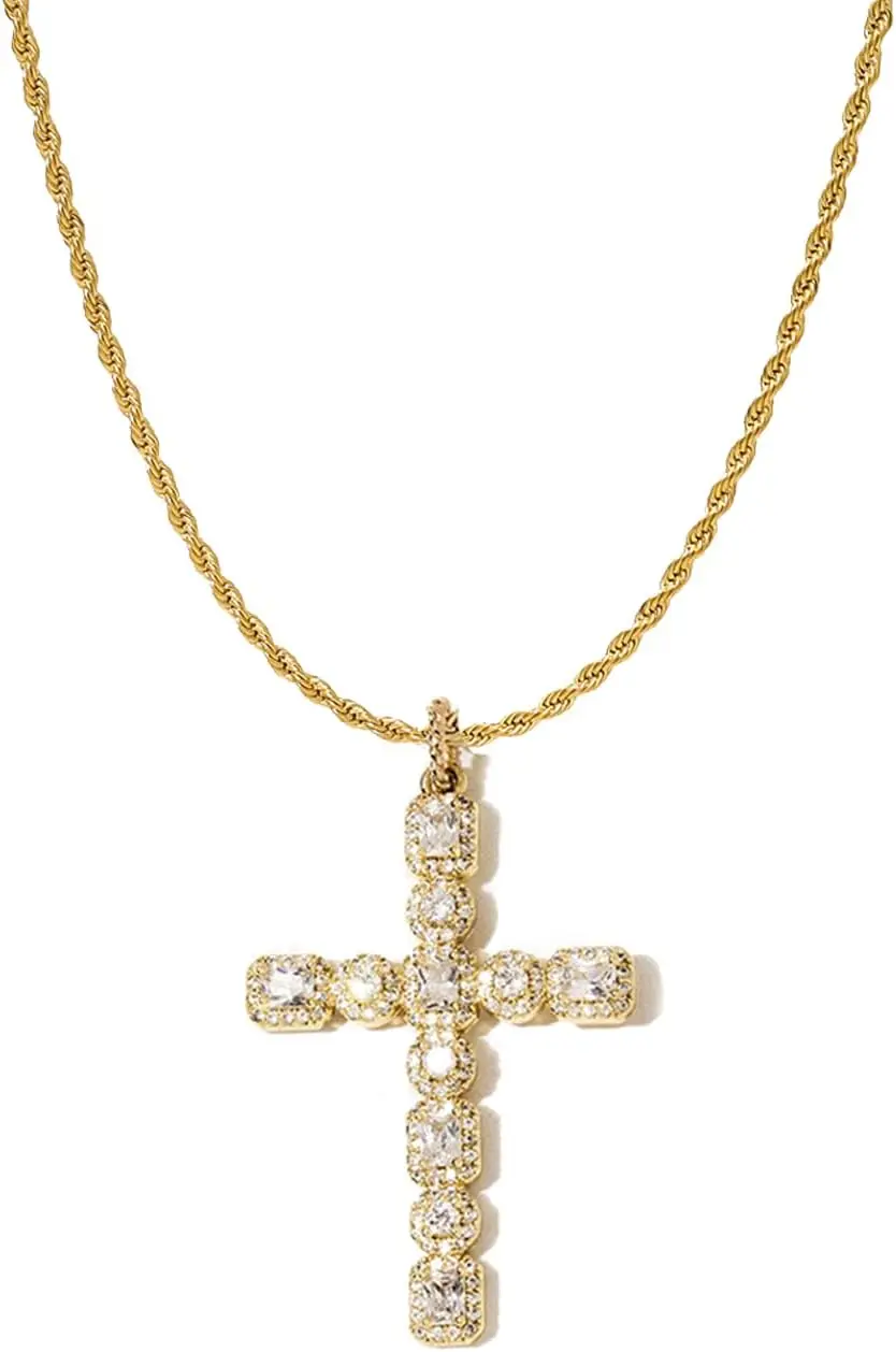 

Cross Necklace for Women Crucifix Pendent Stainless Steel Cross Necklace Dainty Chain Necklace for Women Anniversary Birthday